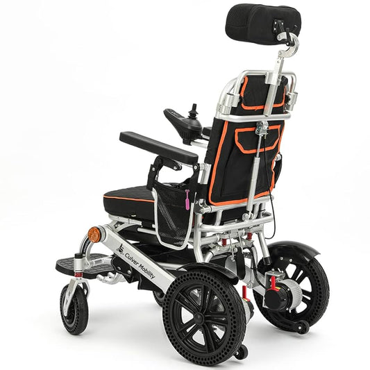 Electric Wheelchair with Aluminum Alloy Frame, Dual 250W Motors & Reclining Seat