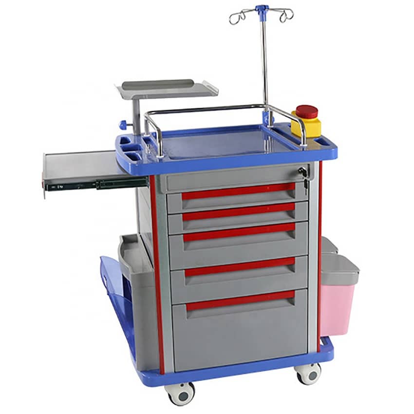 Emergency Trolley - ABS Cart 5 Drawer