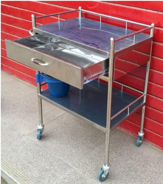 One Drawer Anaesthetic Trolley – Stainless Steel
