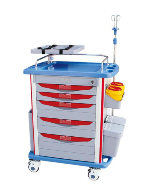 Emergency Trolley - ABS Cart 5 Drawer