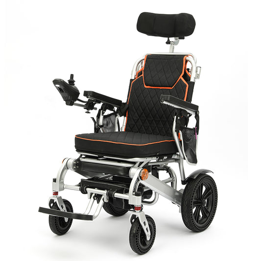Electric Wheelchair with Aluminum Alloy Frame, Dual 250W Motors & Reclining Seat