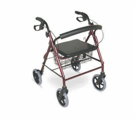 Rollator 4 Wheel – Aluminium Lite with 8″ Solid Castor Wheels