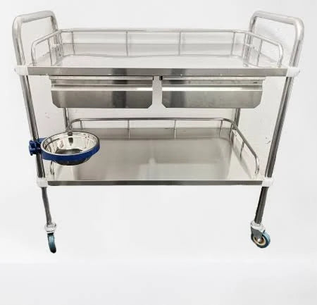 Two-Drawer Anesthetic Trolley – Stainless Steel